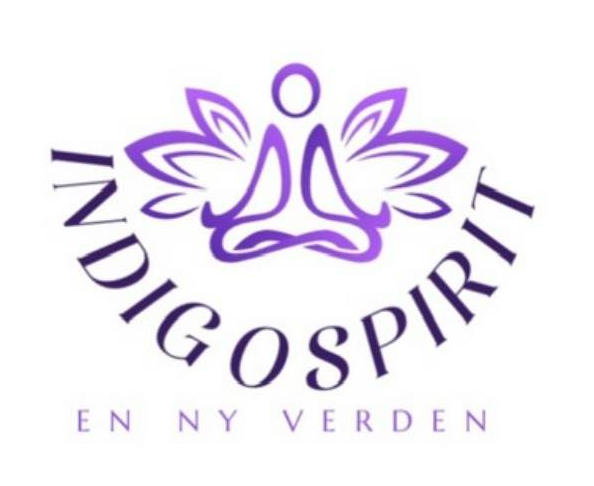 Indigospirit-logo: lotus med mediterende figur